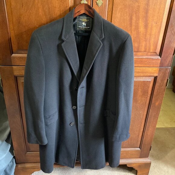 Hart Schaffner & Marx Silver Trumpeter Mens Overcoat 48 100% Cashmere 3-Button - Picture 15 of 15
